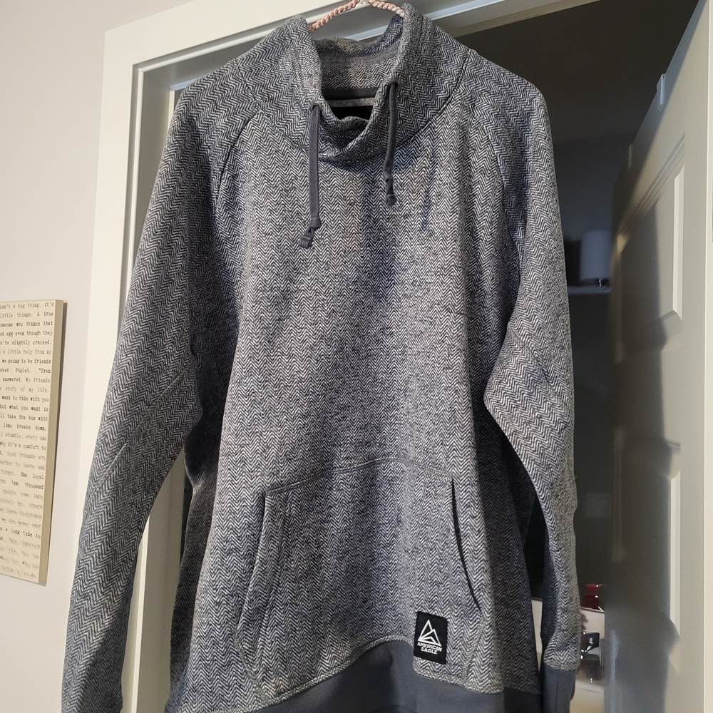 American Eagle Outfitters Gray Patterned Sweatshirt